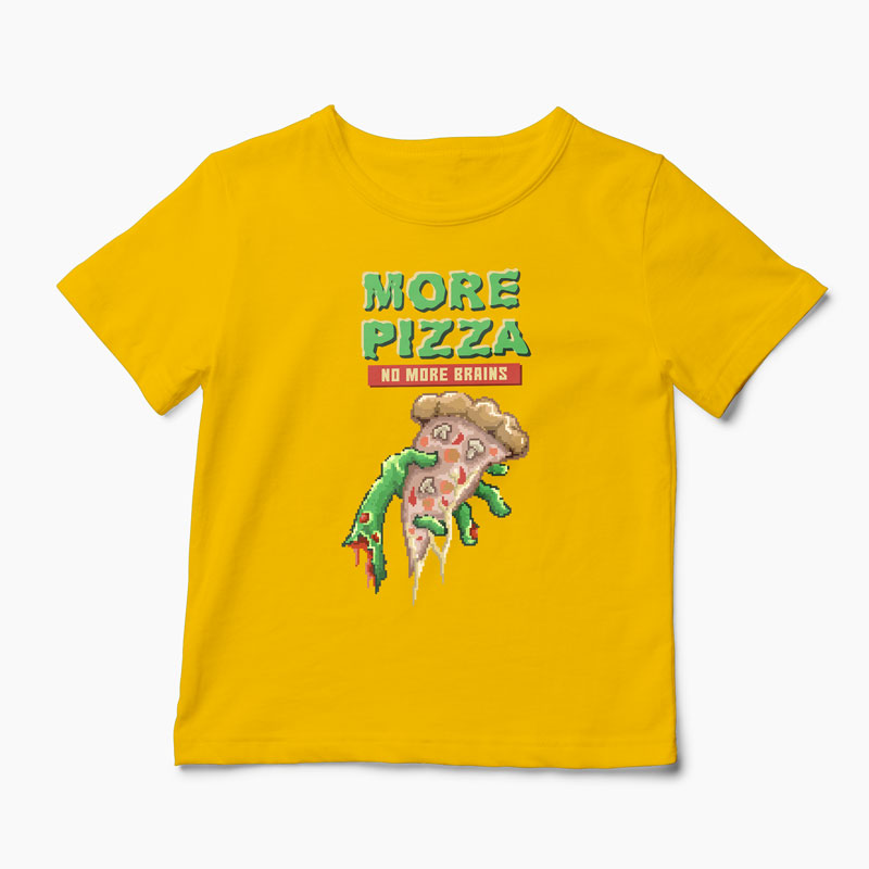 Tricou Zombie Pizza - Copii-Galben