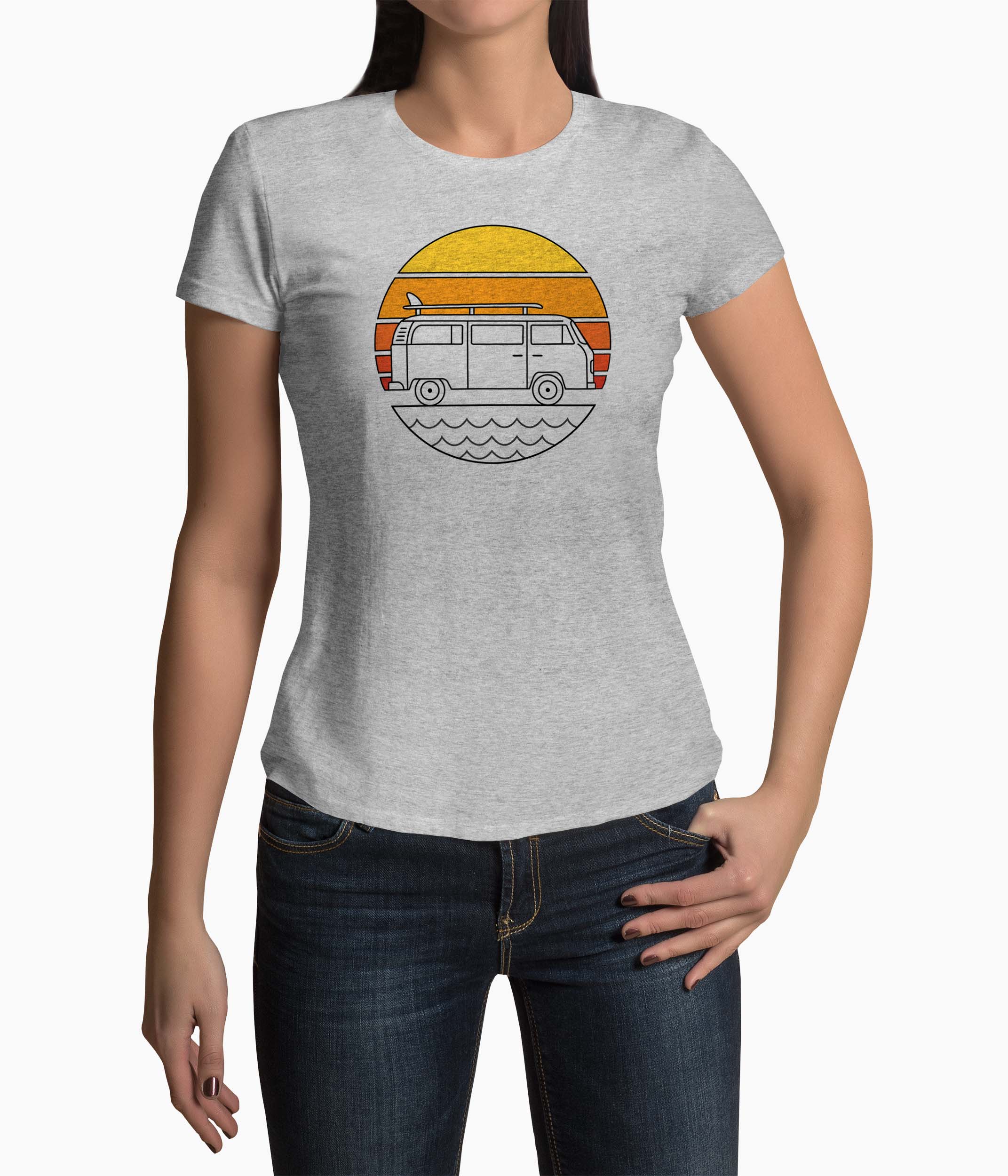 Tricou Femei Personalizat Summer Trip - Femei-Gri