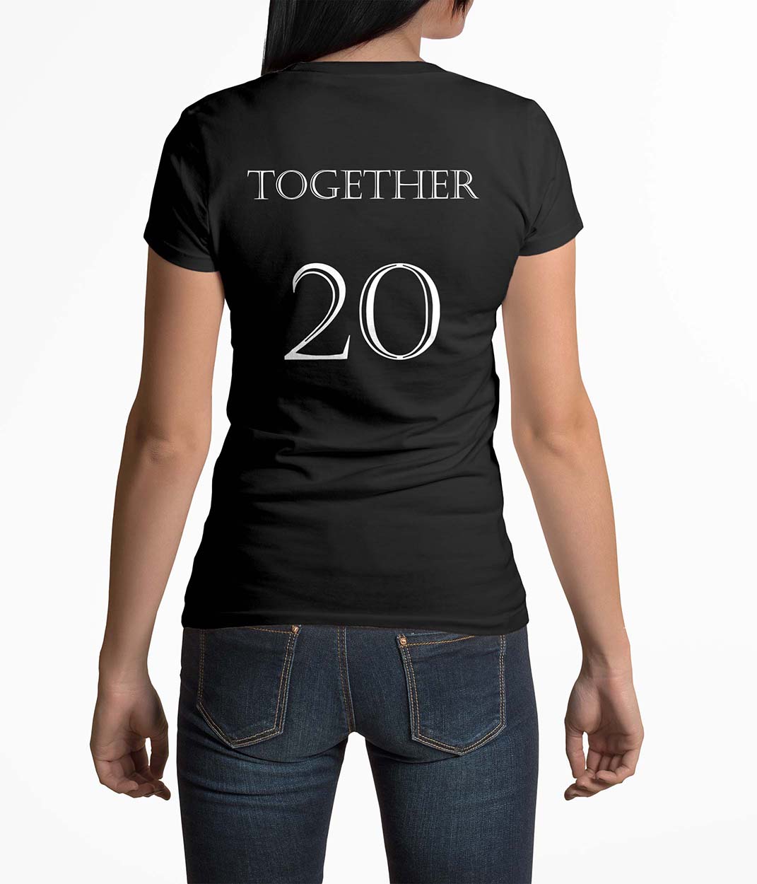 Tricou Femei Personalizat Together Since - Femei-Negru