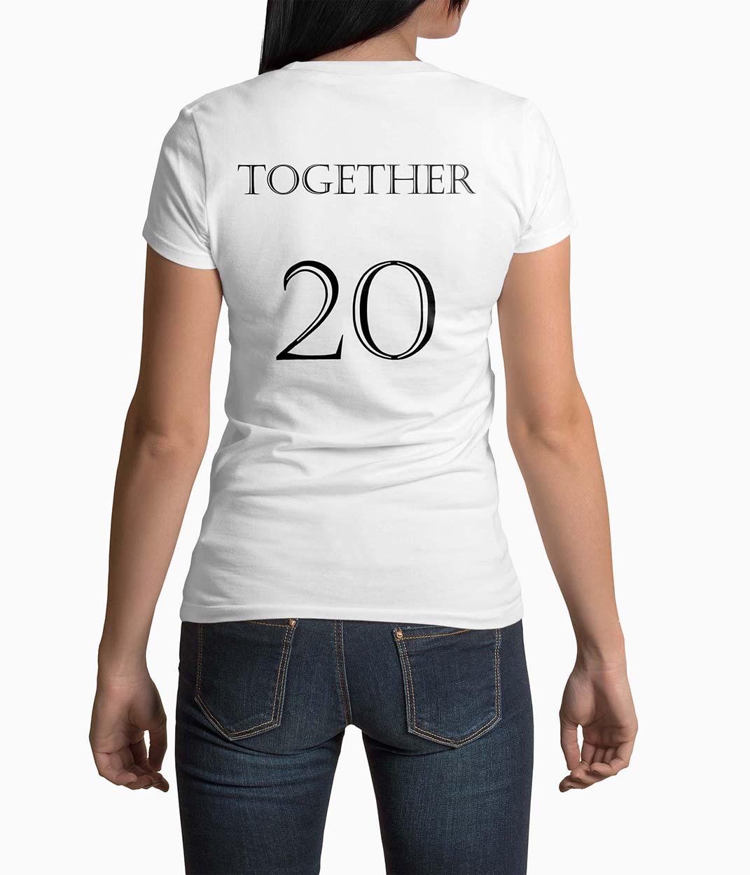 Tricou Femei Personalizat Together Since - Femei-Alb